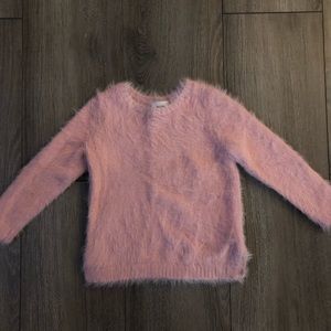 Pink fuzzy toddler sweater